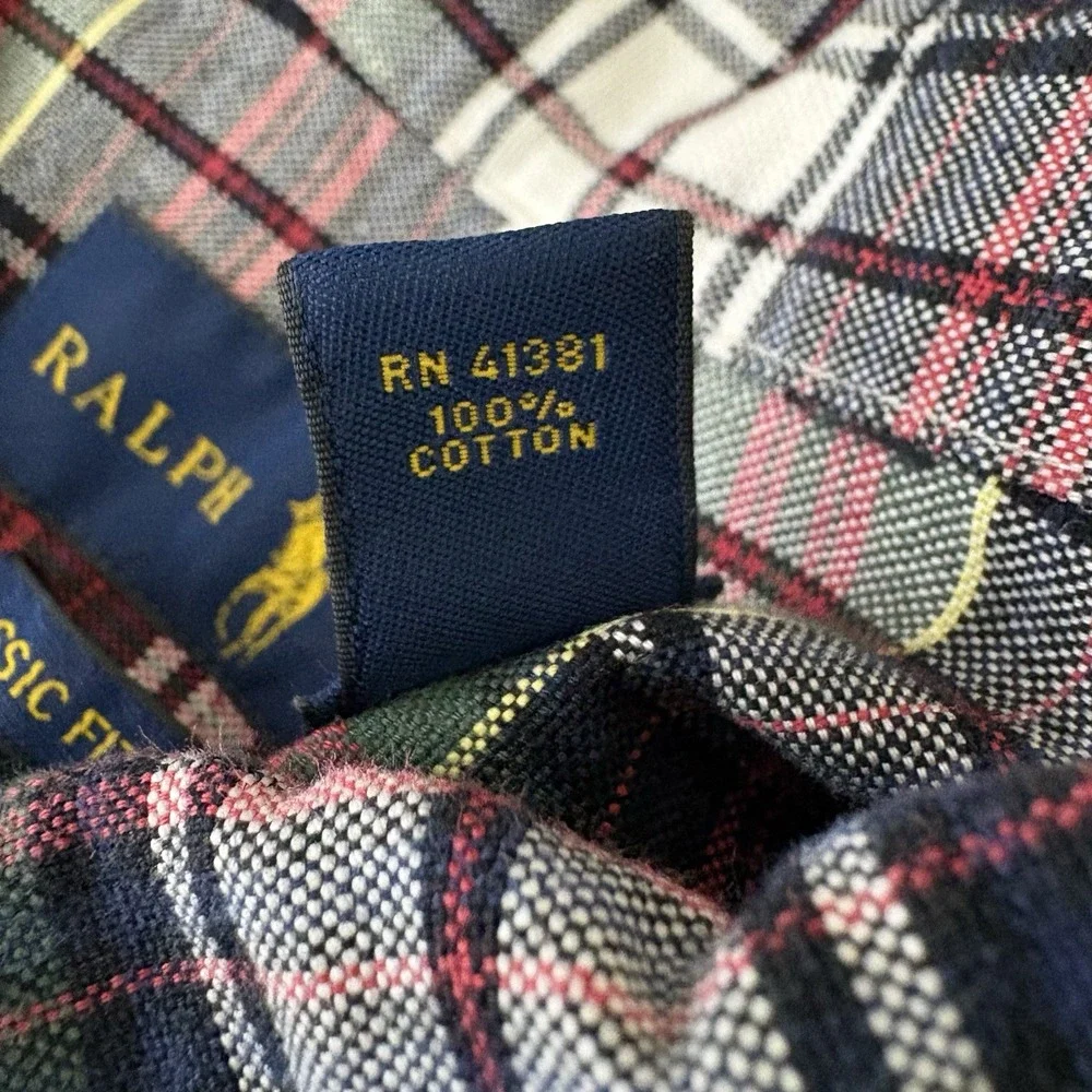 Ralph Lauren Mens 3XB Multicolor Plaid 100% Cotton Long Sleeve Button Down Shirt